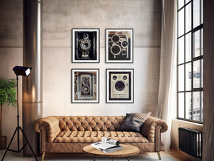 Lisa Russo Fine Art Farmhouse and Rustic Decor Vintage Cameras | Art Prints Set of 4
