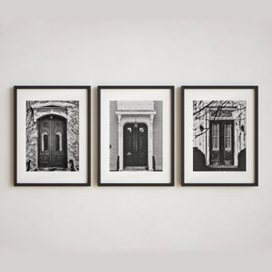 Rustic Old Door Prints Set of 3 - Foyer Hallway or Kitchen Decor