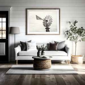 Aermotor Windmill Wall Art - Farmhouse Rustic Print or Canvas