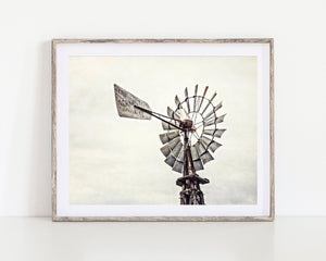 Lisa Russo Fine Art Farmhouse Decor Aermotor Windmill Wall Art - Farmhouse Rustic Print or Canvas