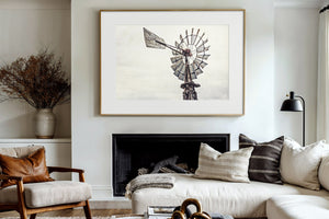 Lisa Russo Fine Art Farmhouse Decor Aermotor Windmill Wall Art - Farmhouse Rustic Print or Canvas