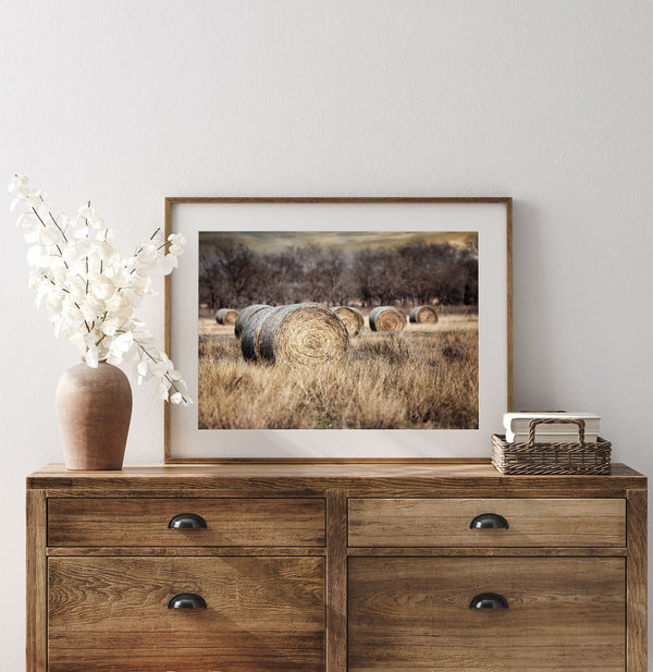 Country Hayfield Print for Farmhouse Home Decor