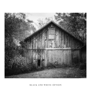 Lisa Russo Fine Art Farmhouse Decor Autumn Farmhouse Wall Art Print - Grey Barn in Fall Landscape