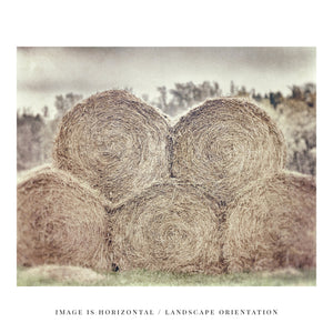 Lisa Russo Fine Art Farmhouse Decor Beige Stack of Hay Bales