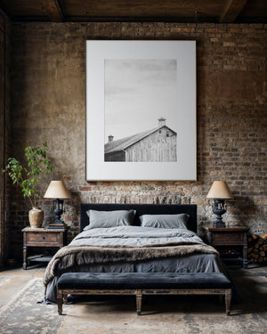Lisa Russo Fine Art Farmhouse Decor Black and White Barn Print | Modern Farmhouse Minimalist Wall Art