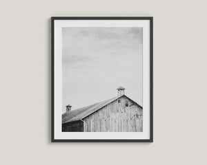 Lisa Russo Fine Art Farmhouse Decor Black and White Barn Print | Modern Farmhouse Minimalist Wall Art