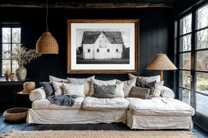 Lisa Russo Fine Art Farmhouse Decor Black & White Barn Print | Rustic Farmhouse Wall Art