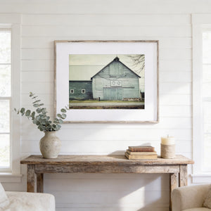 Lisa Russo Fine Art Farmhouse Decor Blue Shabby Chic Landscape Print for Farmhouse Decor