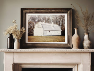 Lisa Russo Fine Art Farmhouse Decor Farmhouse Decor - Fall White Barn Landscape - Western Print