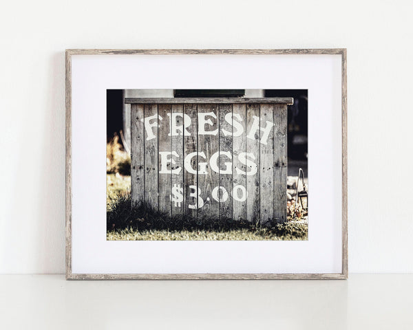 Whimsical Fresh Eggs Country Art Print for Kitchen Decor