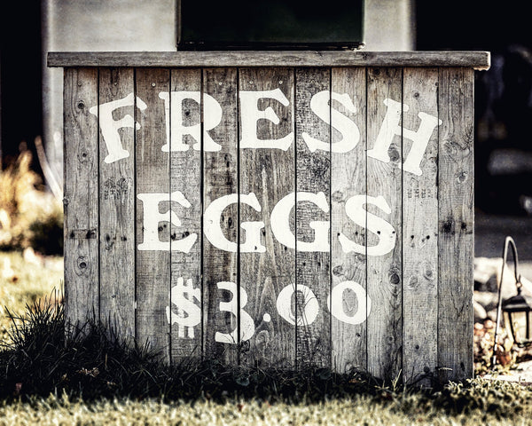 Whimsical Fresh Eggs Country Art Print for Kitchen Decor