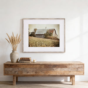 Lisa Russo Fine Art Farmhouse Decor Harvest Barn Landscape Art Print - Rural Country Decor
