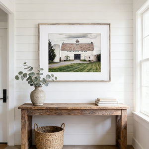 Lisa Russo Fine Art Farmhouse Decor Lakeridge Summer White Barn Landscape for Farmhouse Wall Decor