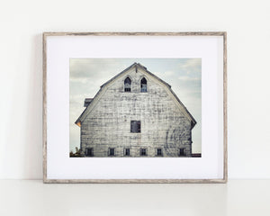 Modern Farmhouse Landscape - Black and White Gothic Barn