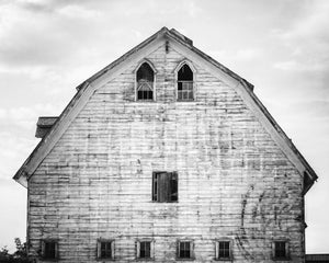 Modern Farmhouse Landscape - Black and White Gothic Barn