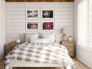 Lisa Russo Fine Art Farmhouse Decor Patriotic Red Barns | Art Prints Set of 4