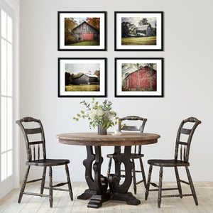 Lisa Russo Fine Art Farmhouse Decor Barn Art Prints - Set of 4 in Red and Grey - Rustic Country Style Decor (Copy)