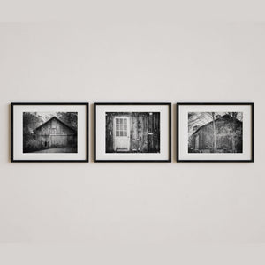 Rustic Red Barn Art Prints Set of 3 - Farmhouse Decor for Walls
