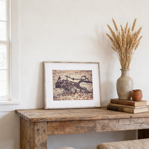 Lisa Russo Fine Art Farmhouse Decor Rustic Vintage Plow in Field - Perfect for Farmhouse Decor
