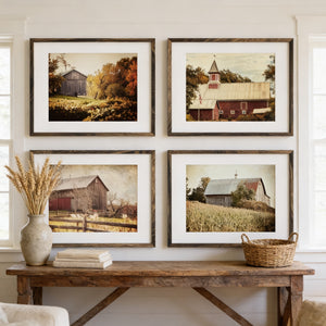 Lisa Russo Fine Art Farmhouse Decor Vintage Barn Photography Set - Weathered Farmhouse Wall Art Prints or Canvas