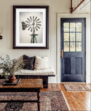 Lisa Russo Fine Art Farmhouse Decor Windmill Art Print - Granbury Texas - Rustic Farmhouse Decor
