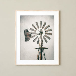 Lisa Russo Fine Art Farmhouse Decor Windmill Art Print - Granbury Texas - Rustic Farmhouse Decor