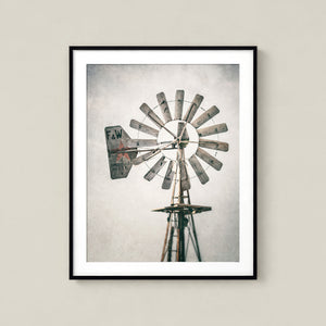 Lisa Russo Fine Art Farmhouse Decor Windmill Art Print - Granbury Texas - Rustic Farmhouse Decor