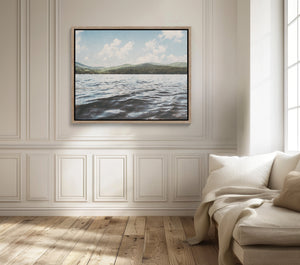 Lisa Russo Fine Art Framed Canvas Adirondack Lake Framed Canvas | Rustic Cabin Wall Art | Lakehouse Decor