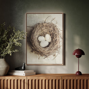 Lisa Russo Fine Art Framed Canvas Framed Bird Nest Canvas Wall Art