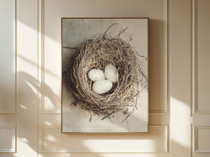 Lisa Russo Fine Art Framed Canvas Framed Bird Nest Canvas Wall Art