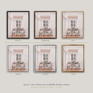 Lisa Russo Fine Art Framed Canvas Framed Canvas Wrap | Vintage French Balcony Photograph from Menton, France