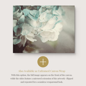 Lisa Russo Fine Art Framed Canvas Soft Hydrangea Framed Canvas Wall Art – Muted Blue Floral Print