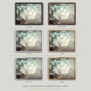 Lisa Russo Fine Art Framed Canvas Soft Hydrangea Framed Canvas Wall Art – Muted Blue Floral Print