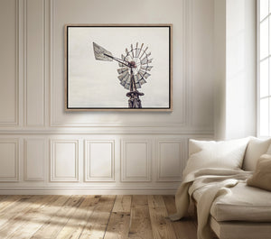 Lisa Russo Fine Art Framed Canvas Vintage Aermotor Windmill Framed Canvas | Farmhouse Rustic Wall Art