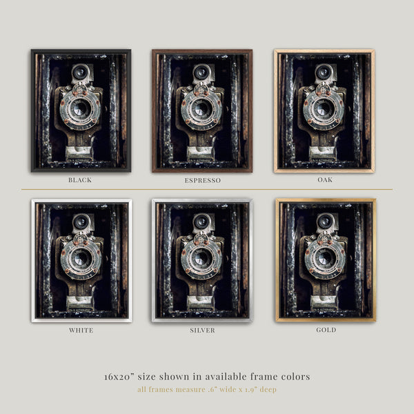 Lisa Russo Fine Art Framed Canvas Vintage Kodak Camera | Framed Canvas Wall Art