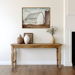 Lisa Russo Fine Art Framed Canvas White Barn & Silo | Framed Canvas Wall Art