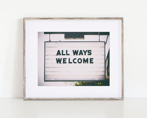 Austin Texas All Ways Welcome Sign Print - LGBTQ Wall Decor