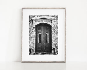 Ivy Covered Burgundy Door - Rustic Industrial Print for Home Decor