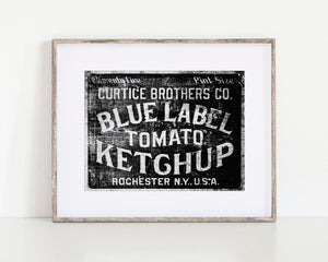 Lisa Russo Fine Art Kitchen Decor Blue Label Ketchup