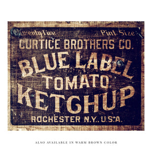 Lisa Russo Fine Art Kitchen Decor Blue Label Ketchup