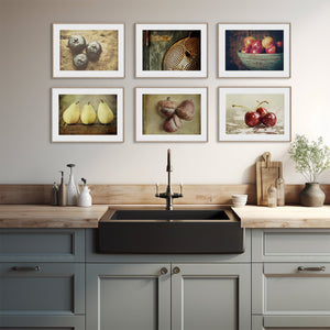 Lisa Russo Fine Art Kitchen Decor Country Kitchen Fruits Art Prints Set - Farmhouse Decor Set of 6