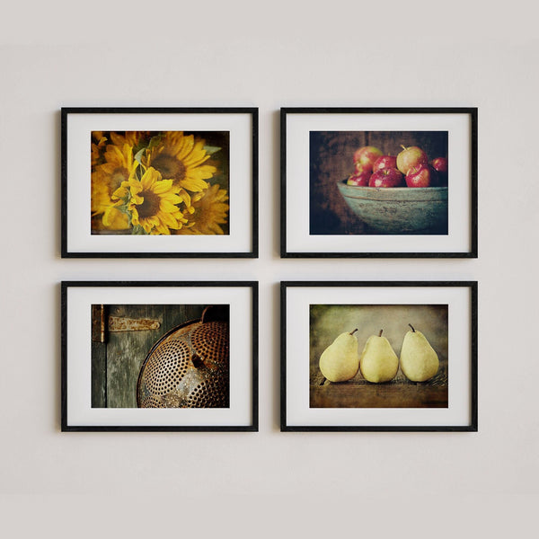 Country Sunflower Kitchen Art Prints - Set of 4