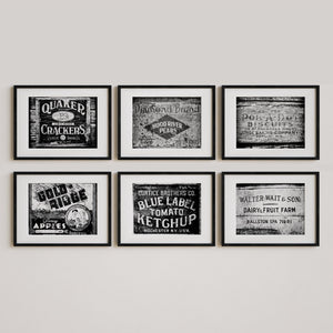 Lisa Russo Fine Art Kitchen Decor Mercantile Crates | Black and White