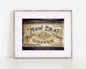 Vintage Coffee Tin Print - Antique Kitchen Decor | Farmhouse Wall Art