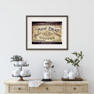 Vintage Coffee Tin Print - Antique Kitchen Decor | Farmhouse Wall Art