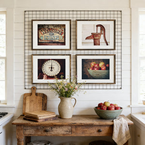 Lisa Russo Fine Art Kitchen Decor Rustic Country Kitchen Art Prints Set of 4 - Red
