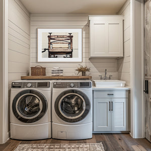Lisa Russo Fine Art Laundry Room Decor Antique Wringer Washer Print for Laundry Room Decor