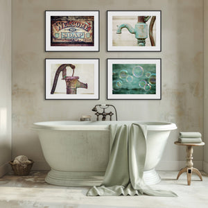 Lisa Russo Fine Art Laundry Room Decor Bubbles Bathroom Decor Art Prints - Set of 4