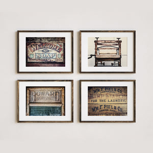 Lisa Russo Fine Art Laundry Room Decor Farmhouse Style Signs and Wringer Washer