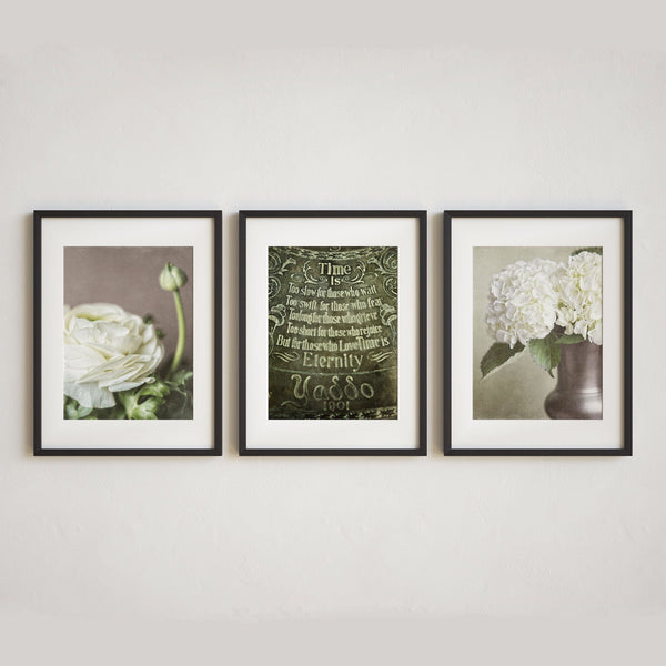 Love Poem Art Print Set - Floral Bedroom Decor - Green